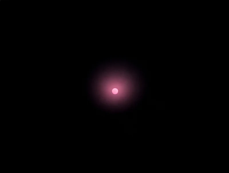 AMOLED & Dark wallpaper fitted to the Galaxy Z Fold 8 main display — a soft rose-pink glimmer sitting at the centre, surrounded by black