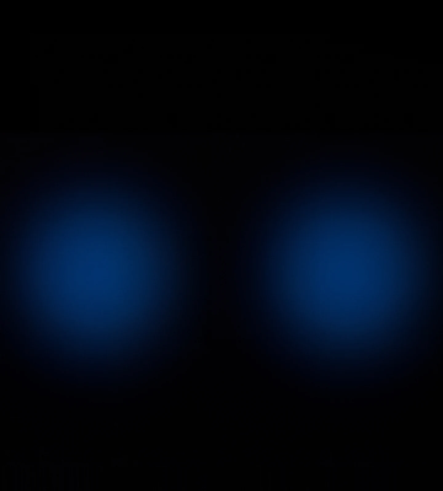 AMOLED & Dark wallpaper fitted to the Galaxy Z Fold 8 Ultra main display — two deep blue glows low in the frame, parted by a black centre