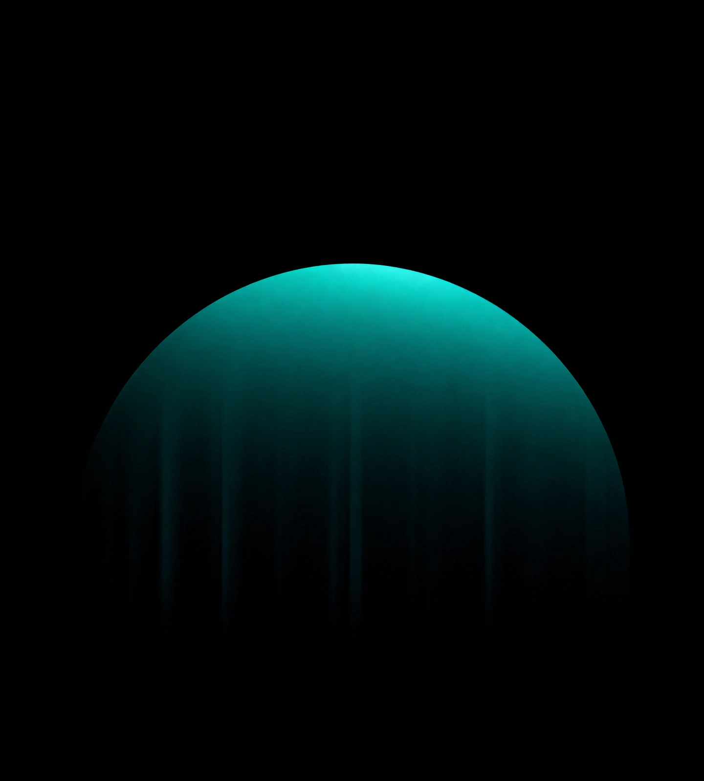 AMOLED & Dark wallpaper fitted to the Galaxy Z Fold 8 Ultra inner display — a lone teal-jade dome rising from the lower quarter, crest near the middle