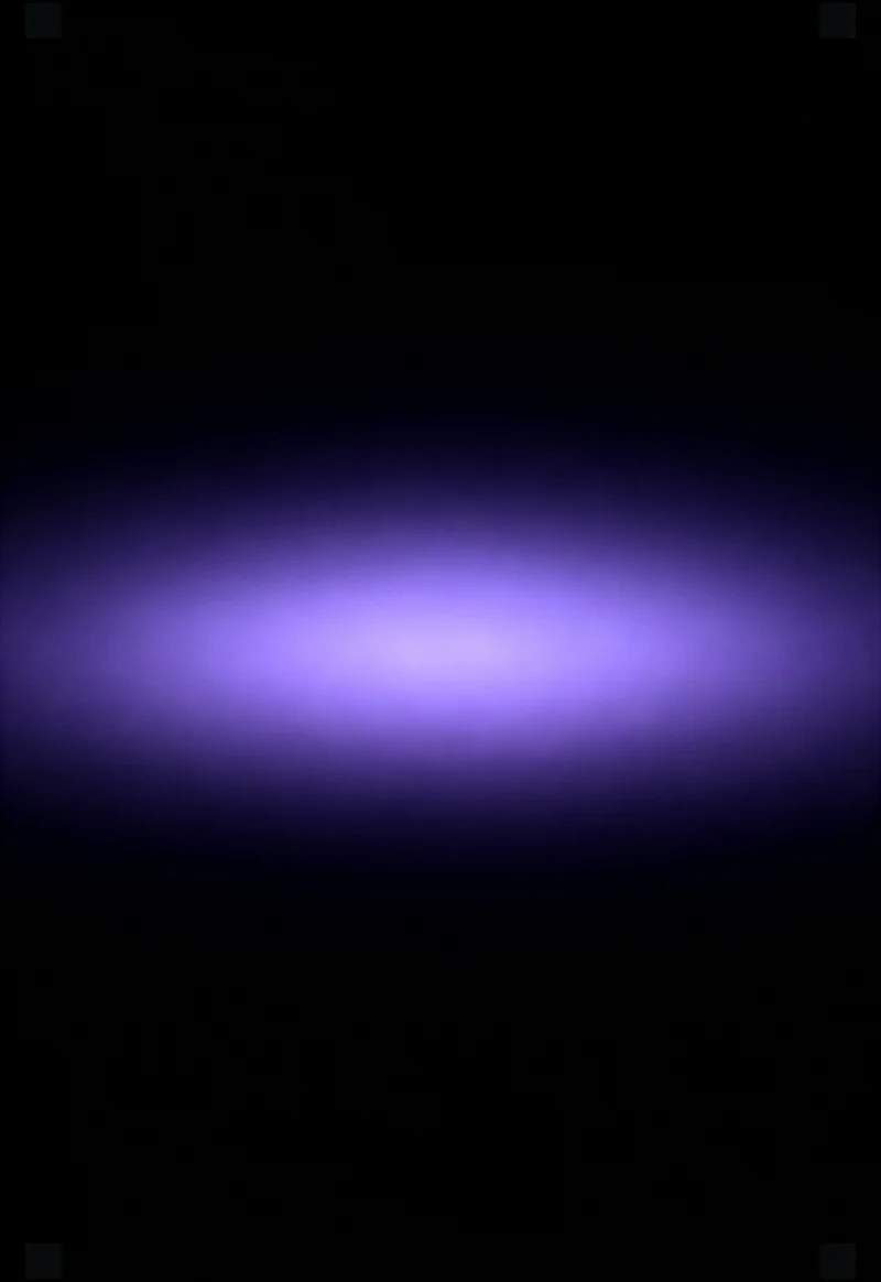 AMOLED & Dark wallpaper fitted to the iPhone Duo outer display — a wide soft violet haze glow centred in a field of black