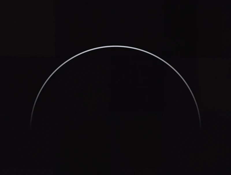 Minimal & Abstract wallpaper fitted to the Galaxy Z Fold 8 main display — a single silver-grey arc, mirror-symmetric about the vertical axis, on near-black