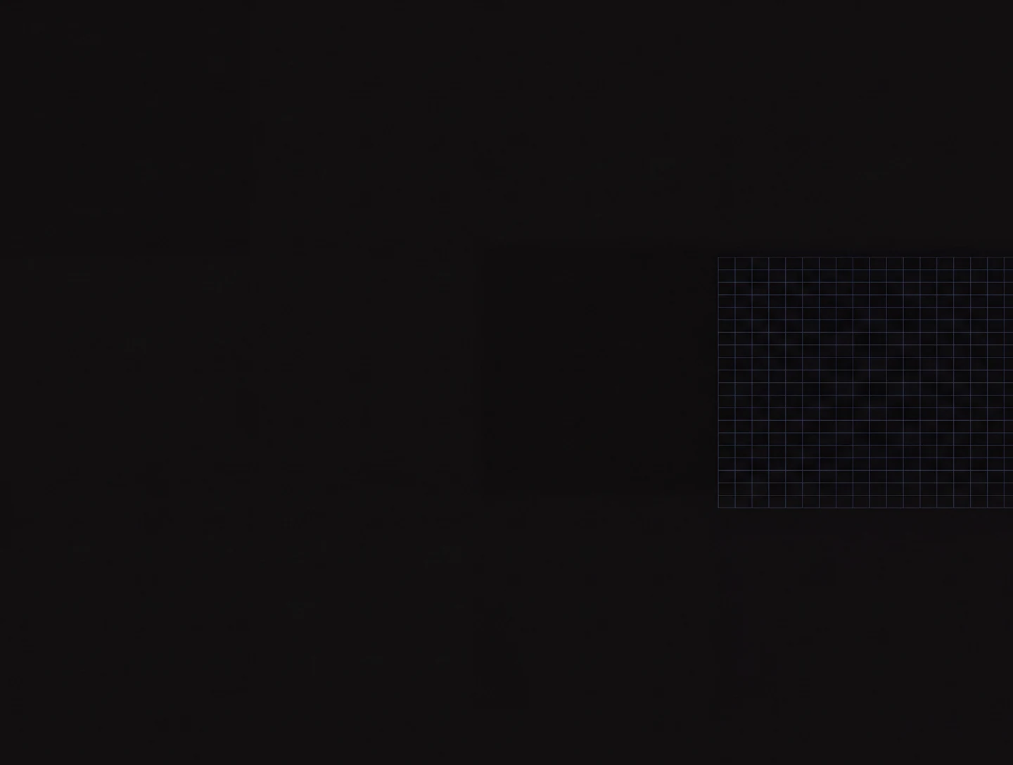 Minimal & Abstract wallpaper fitted to the Galaxy Z Fold 8 main display — a small patch of faint slate grid lines off to the right of an empty black field