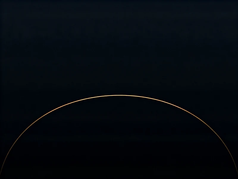 Minimal & Abstract wallpaper fitted to the Galaxy Z Fold 8 main display — one large thin gold ring drawn right of centre on a flat near-black field